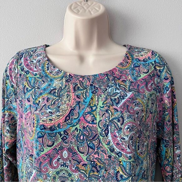 Tommy Hilfiger Multi-Color Paisley 3/4 Sleeve Dress Size 8 - Picture 2 of 7